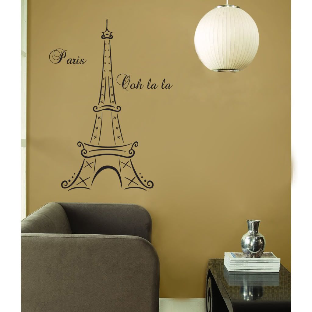 Eiffel Tower Paris France Ooh La La Vinyl Wall Mural Decor Decal